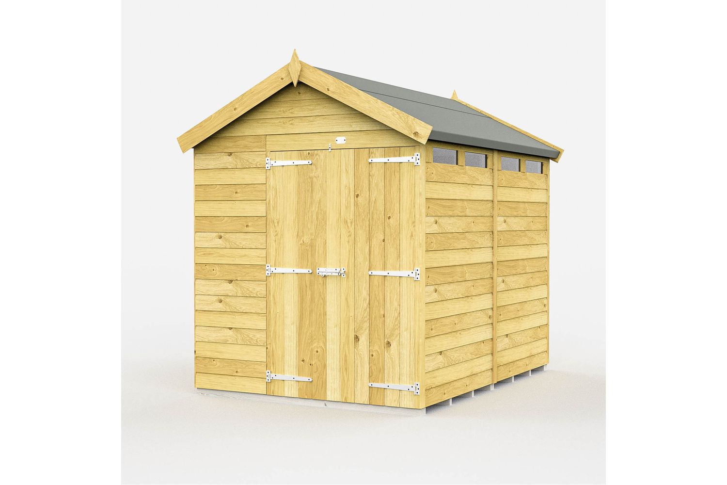6 X 8 Apex Security Shed Double Door