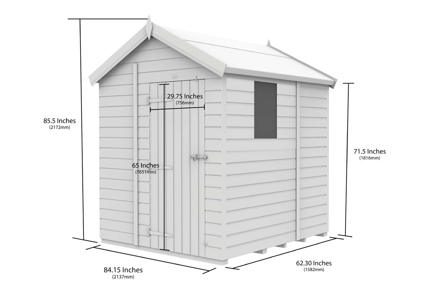 7 X 5 Apex Security Shed Double Door-2