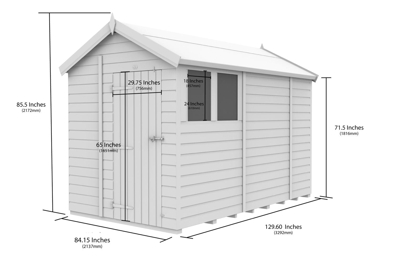 7 X 11 Apex Security Shed Double Door-2