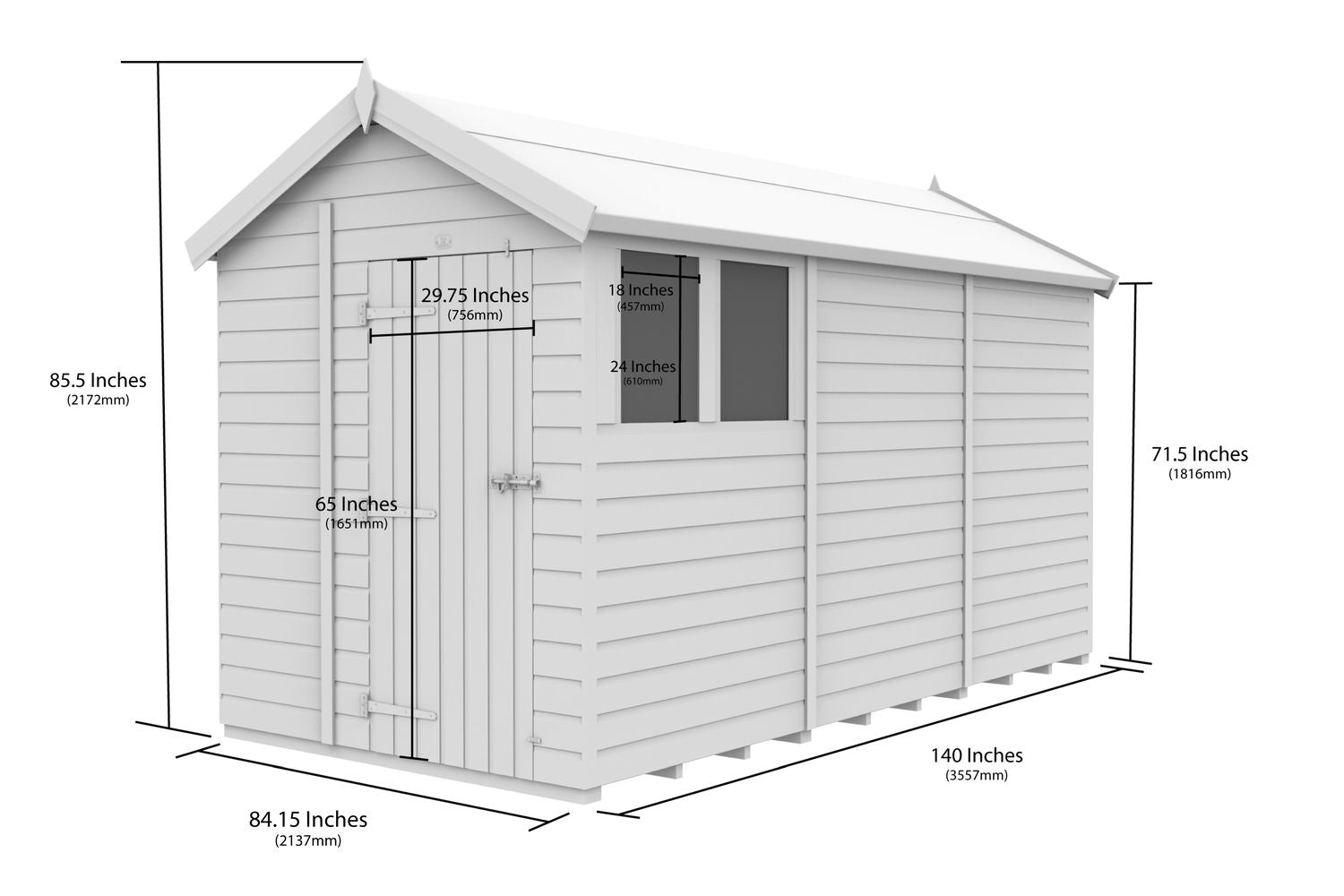 7 X 12 Apex Security Shed Double Door-2