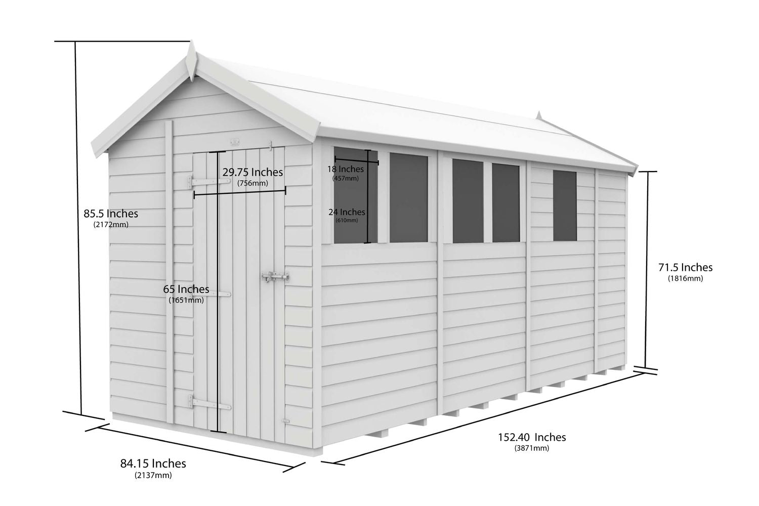 7 X 13 Apex Security Shed Double Door-2