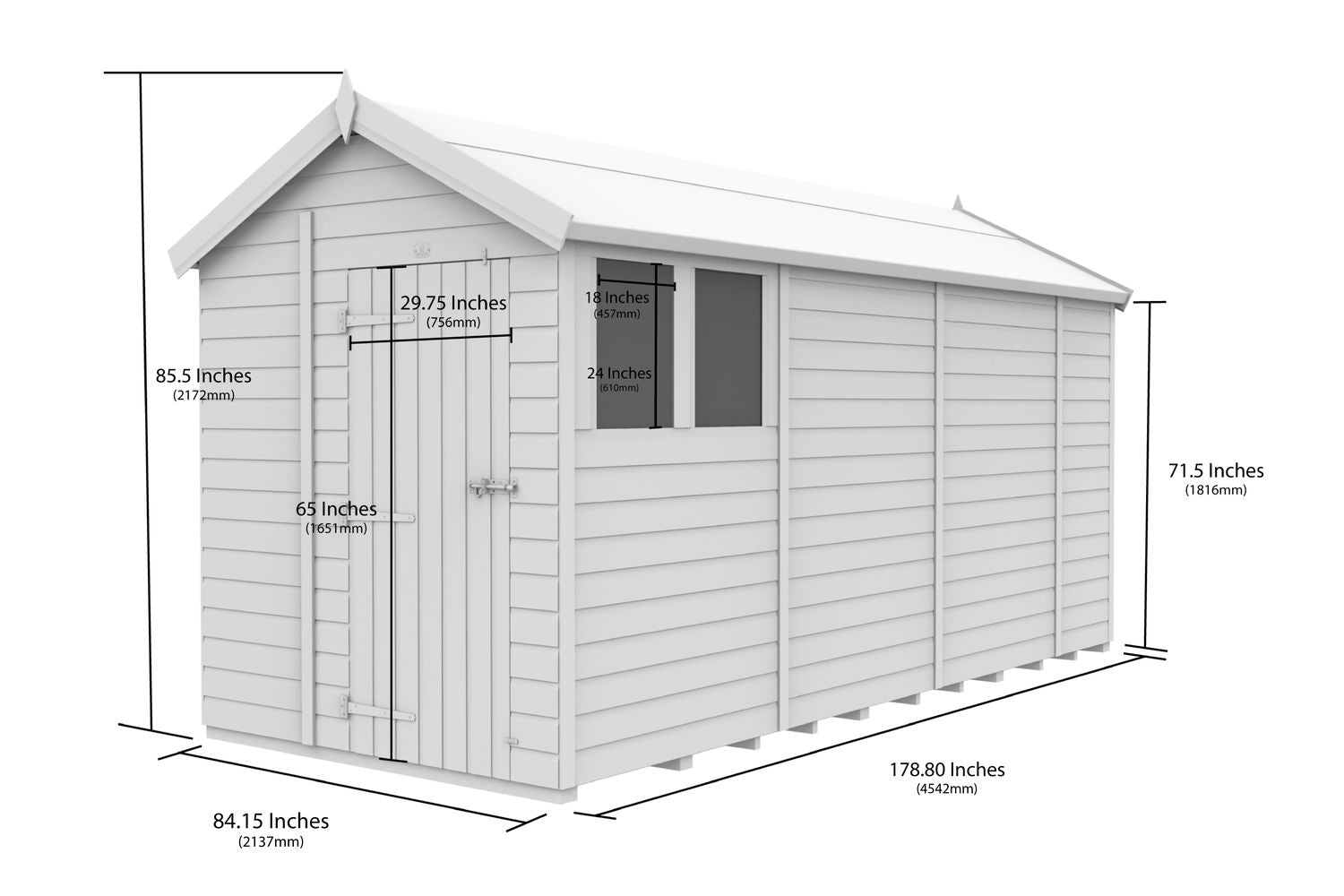 7 X 15 Apex Security Shed Double Door-2