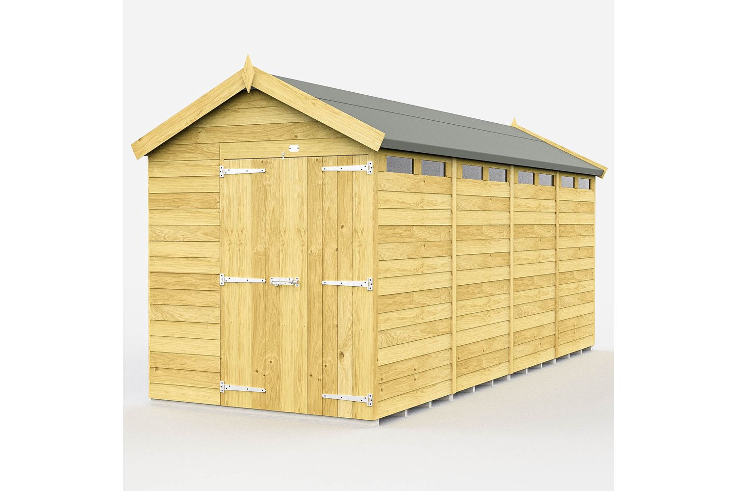 7 X 16 Apex Security Shed Double Door