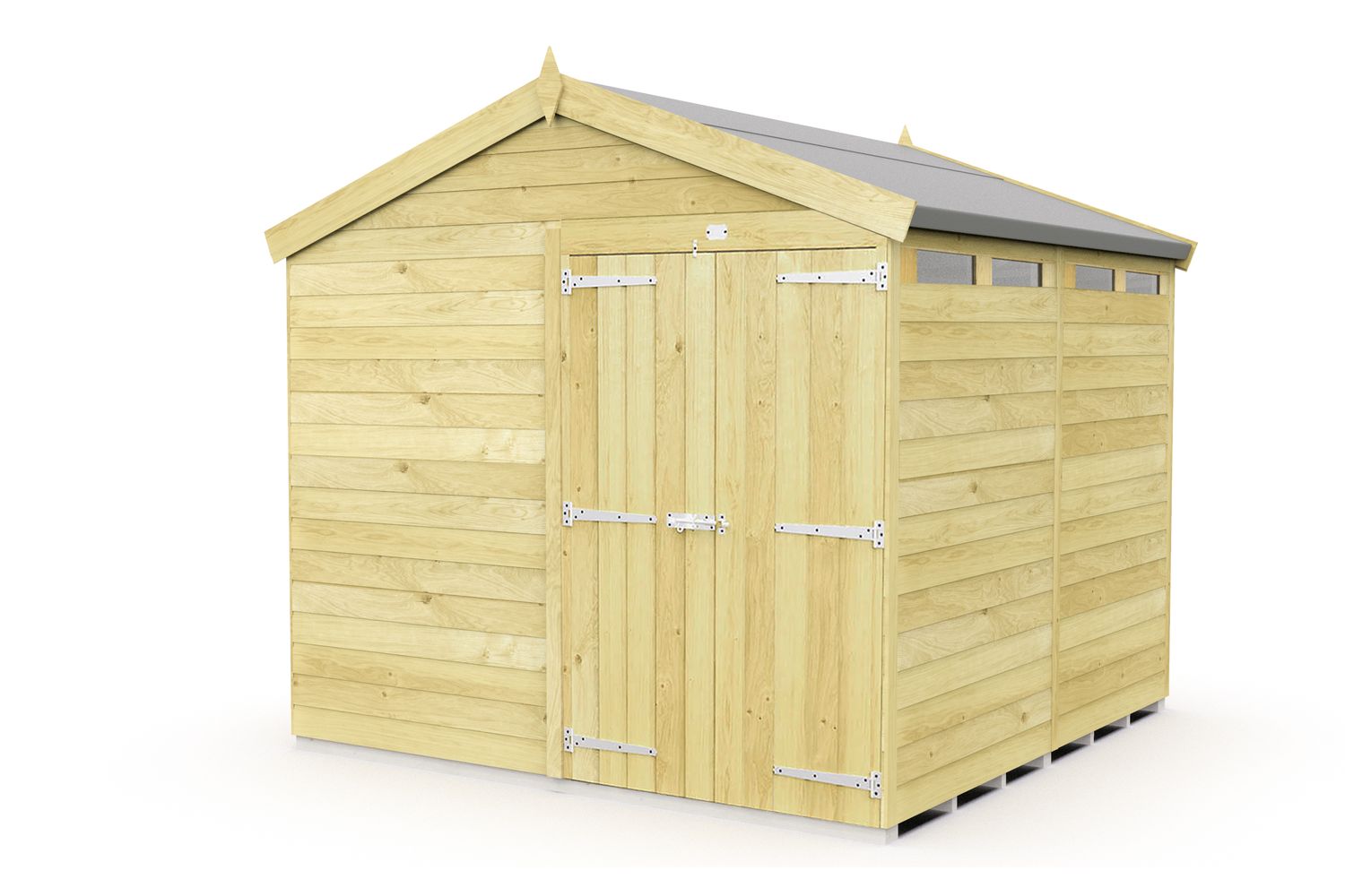 8 X 6 Apex Security Shed Double Door