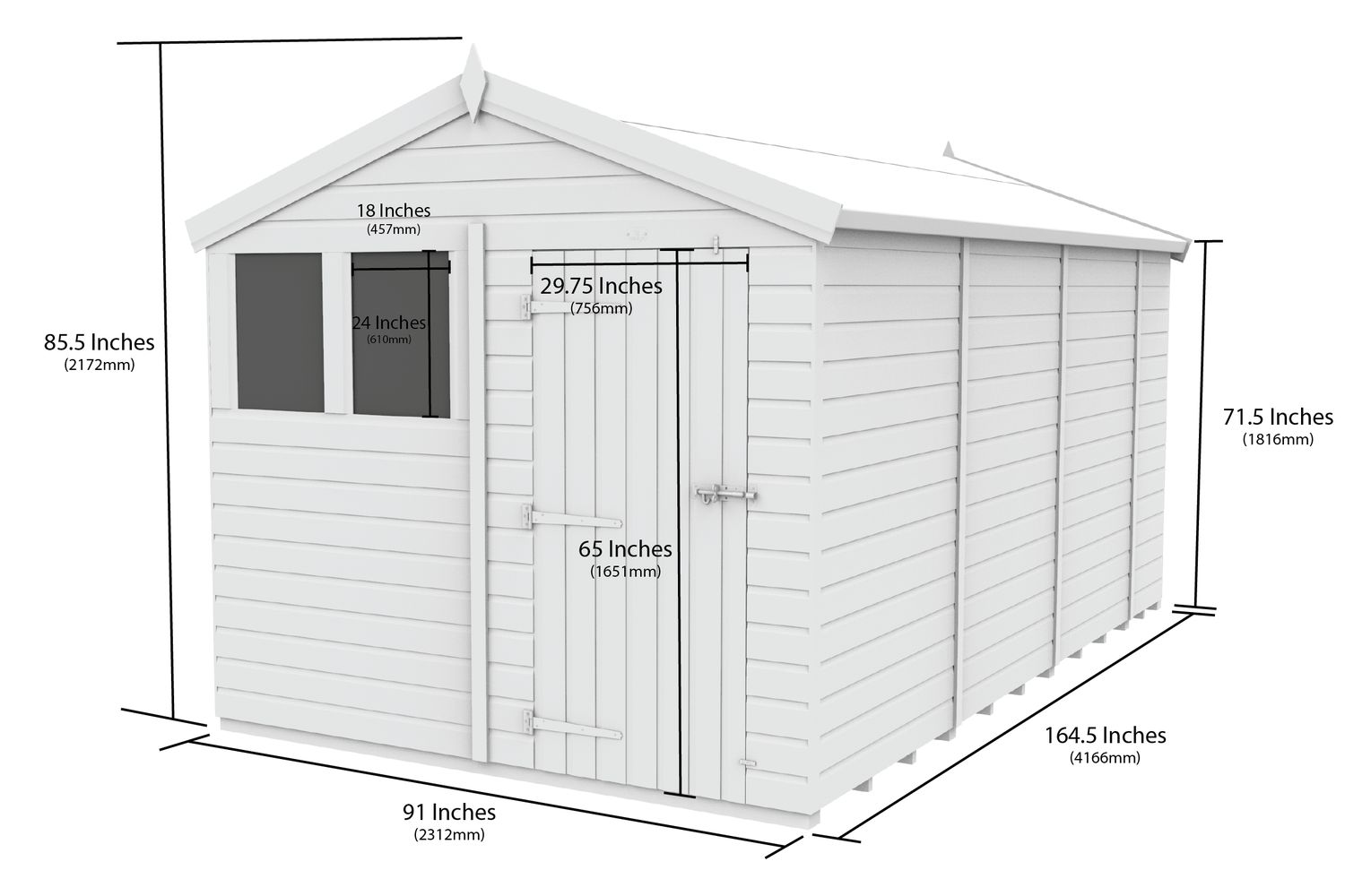8 X 14 Apex Security Shed Double Door-2
