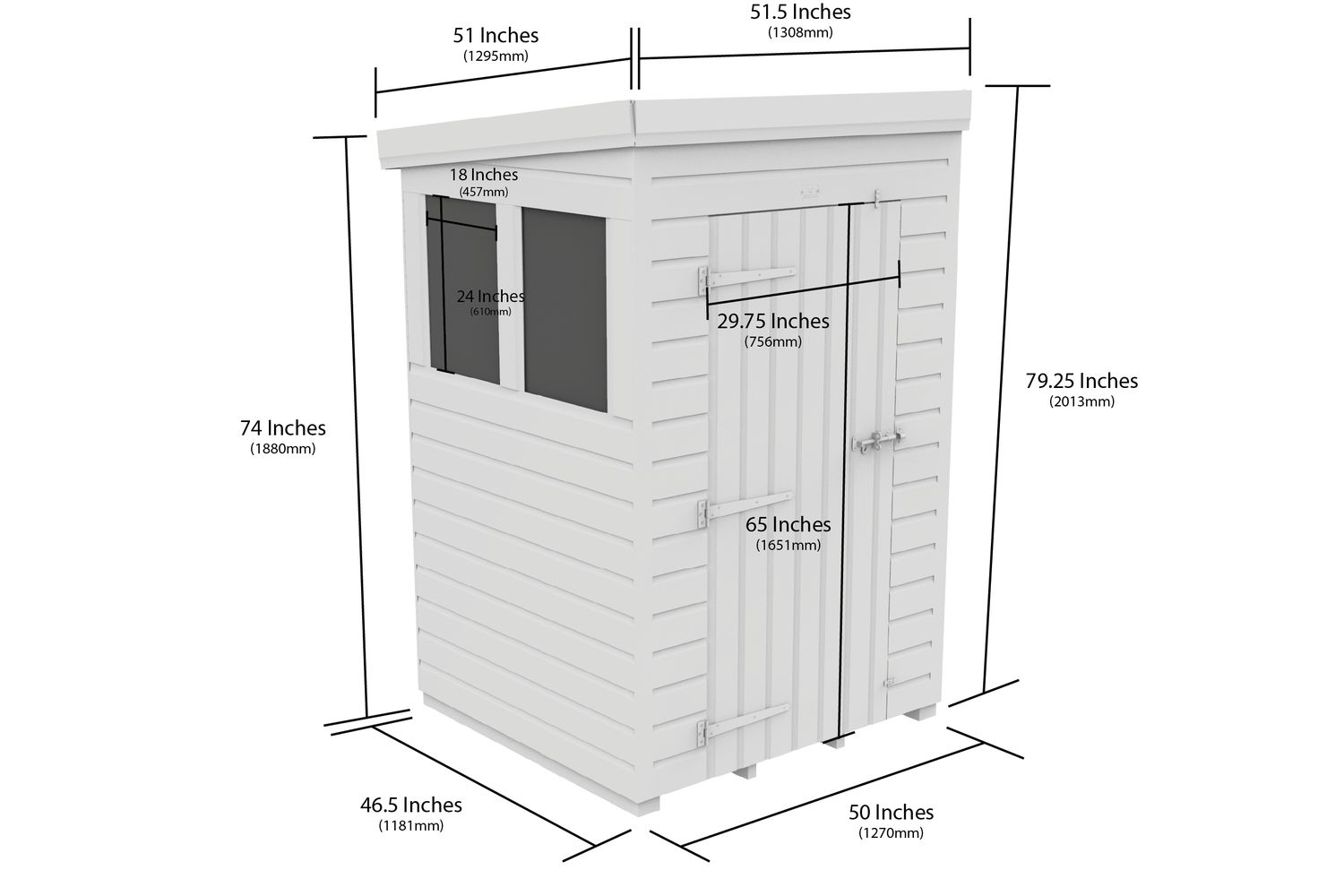 4 X 4 Security Pent Shed-2