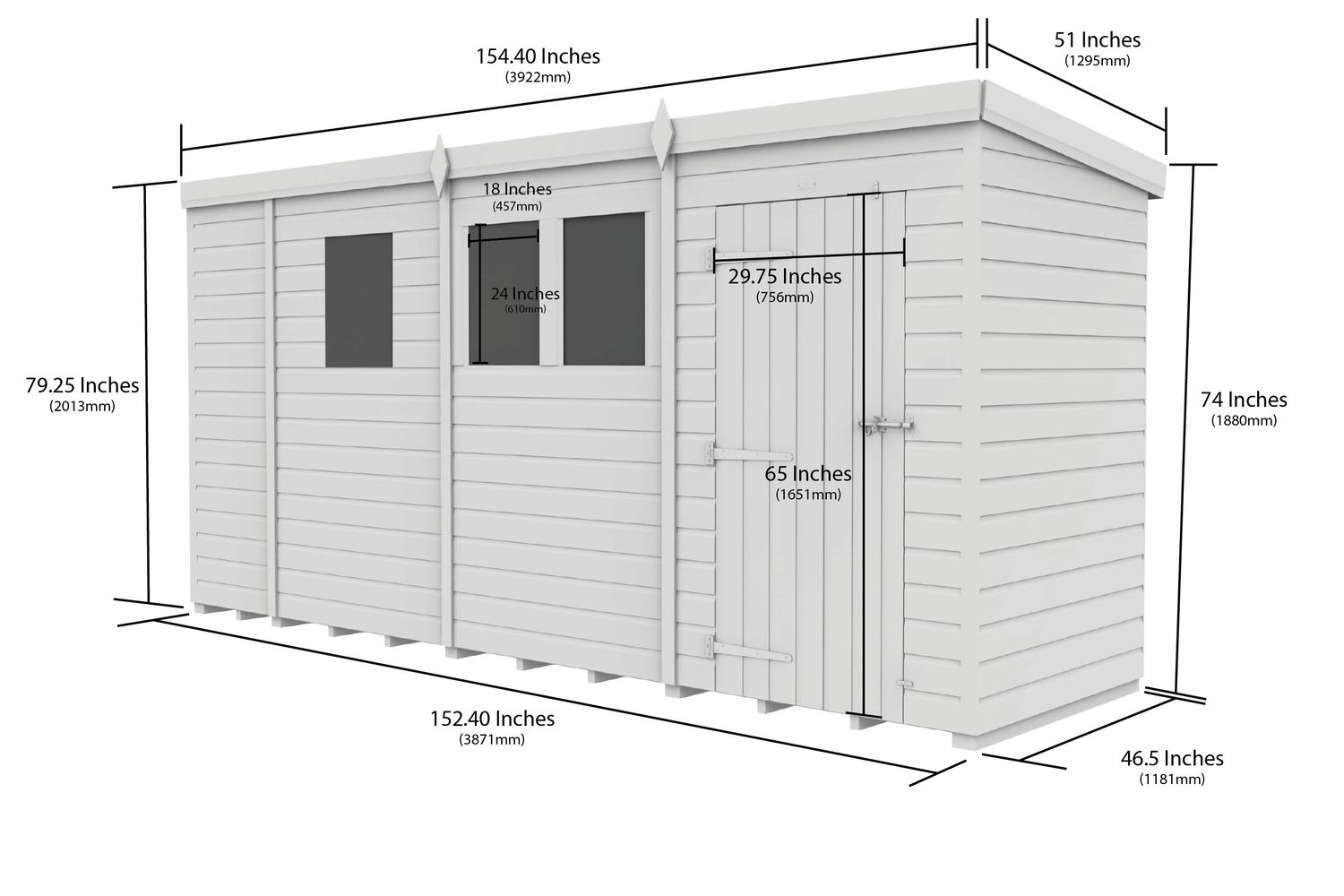 13 X 4 Security Pent Shed-2