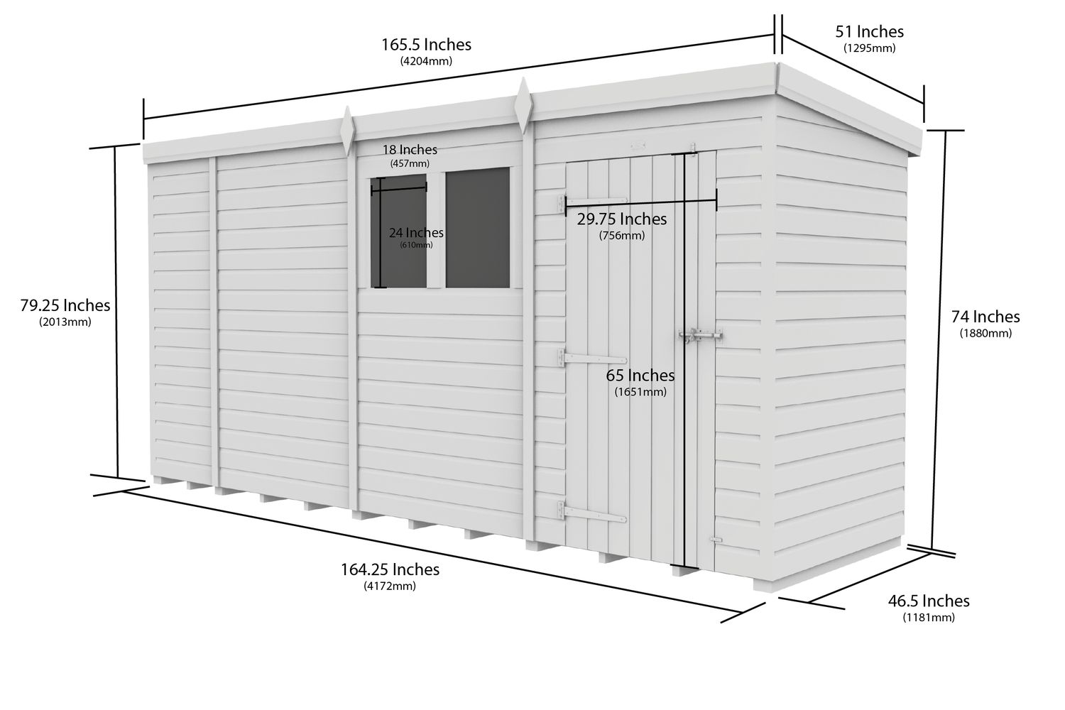 14 X 4 Security Pent Shed-2