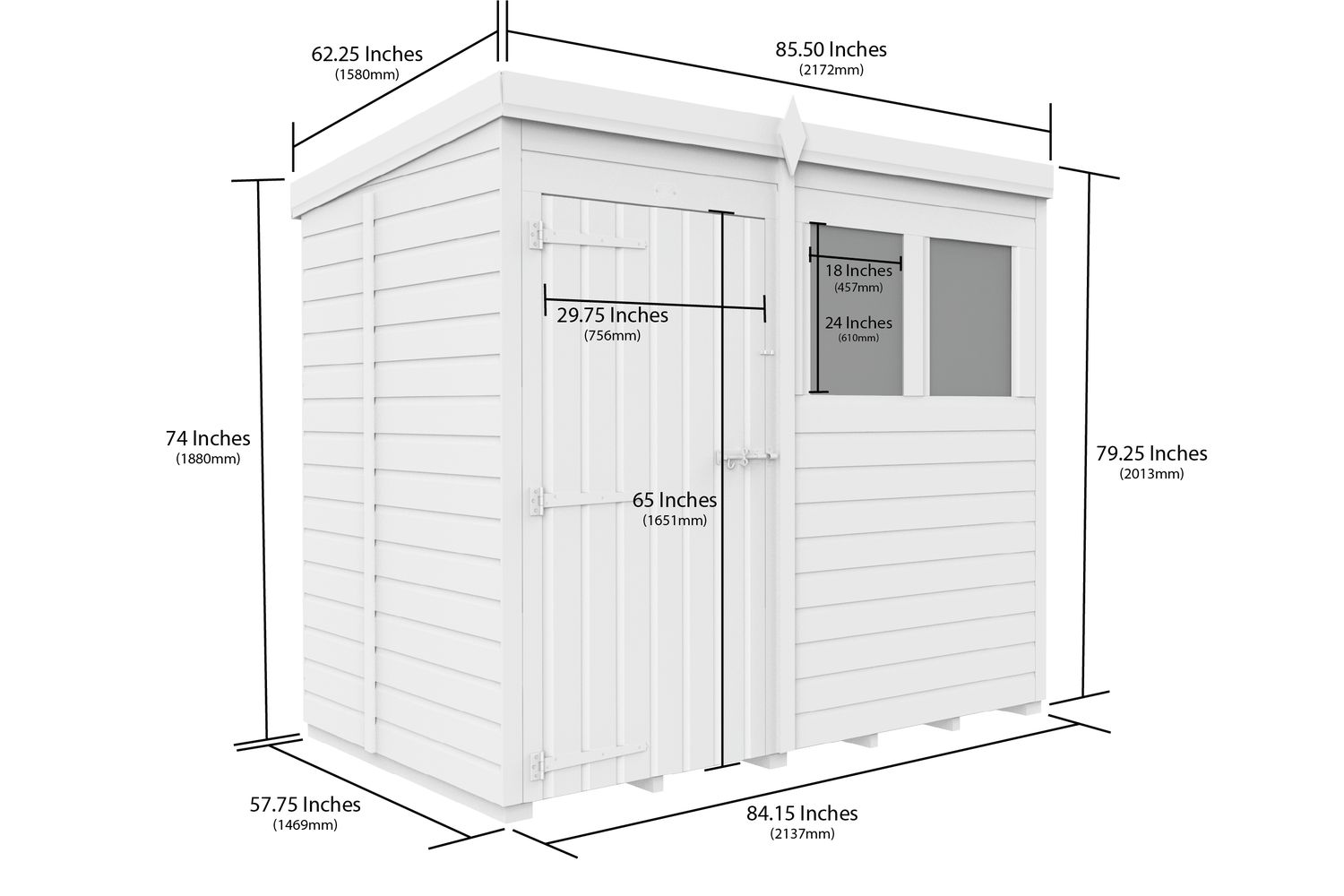 7 X 5 Security Pent Shed-2