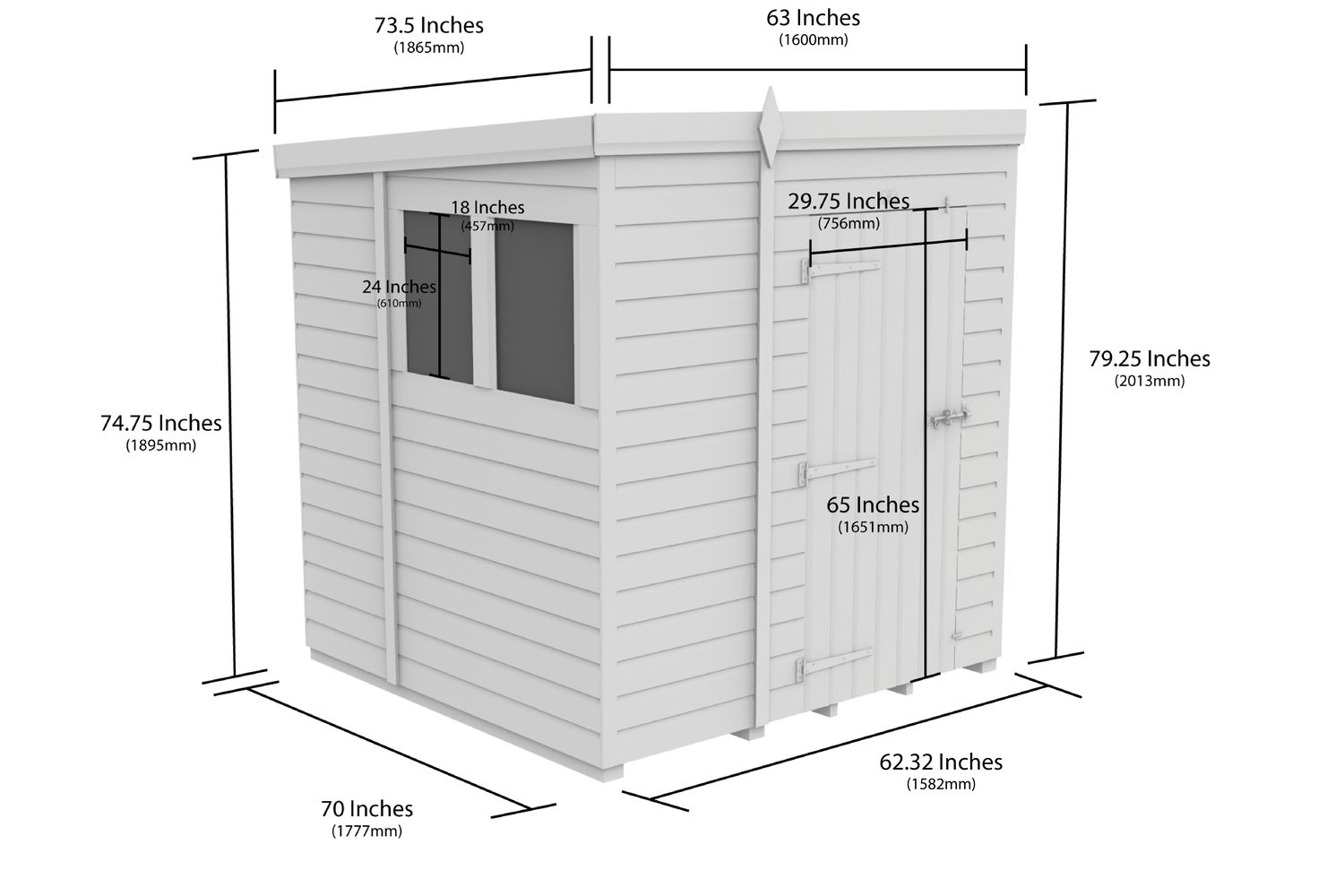 5 X 6 Security Pent Shed-2