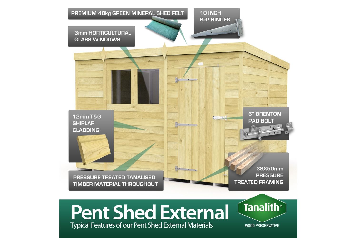 9 X 6 Security Pent Shed-5
