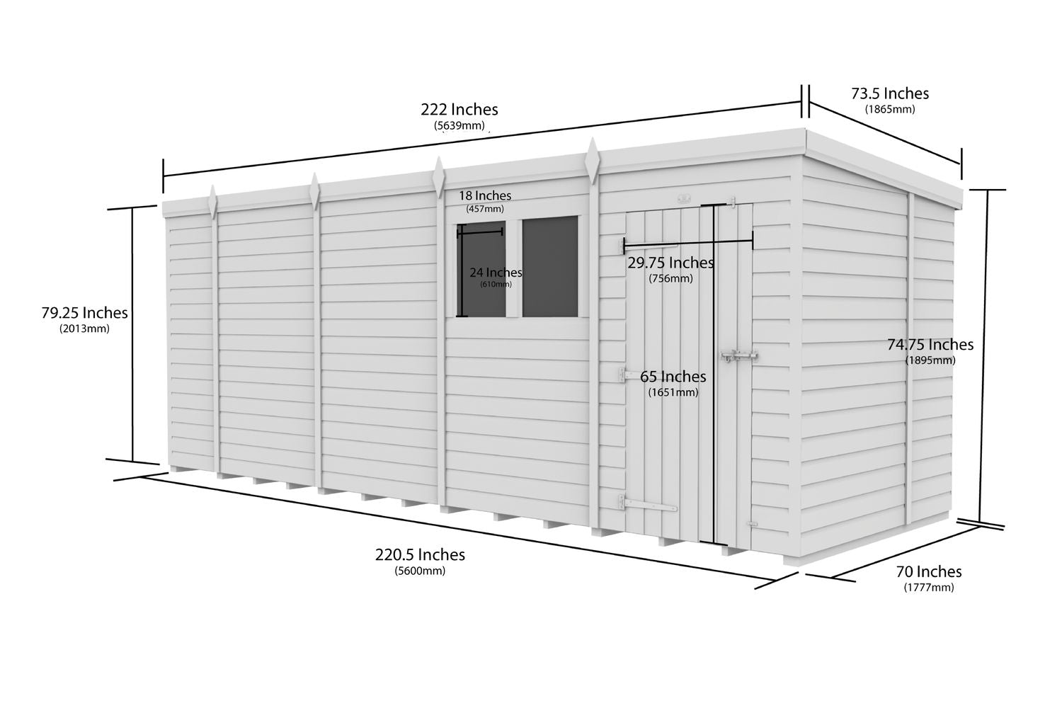 18 X 6 Security Pent Shed-2