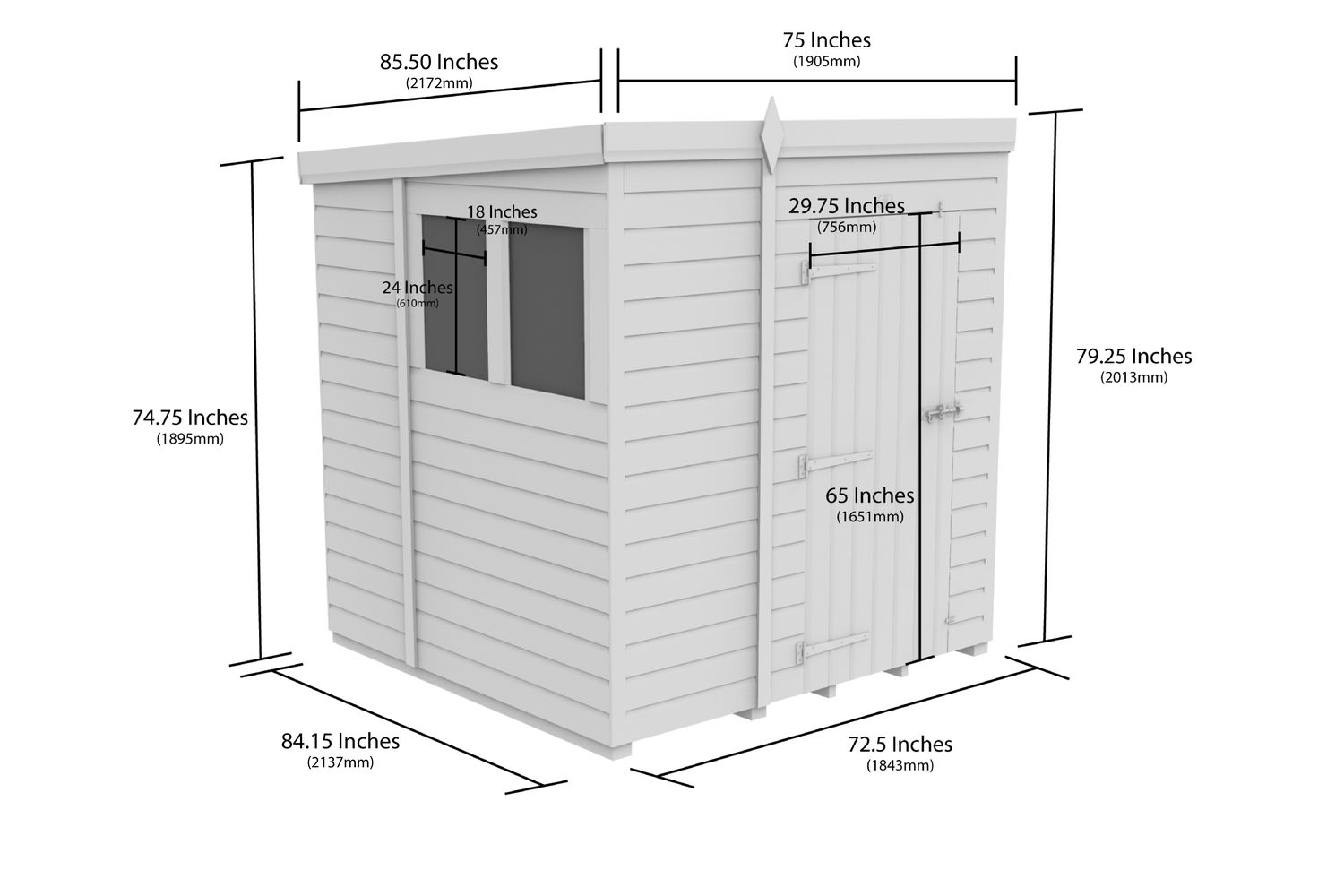 6 X 7 Security Pent Shed-2