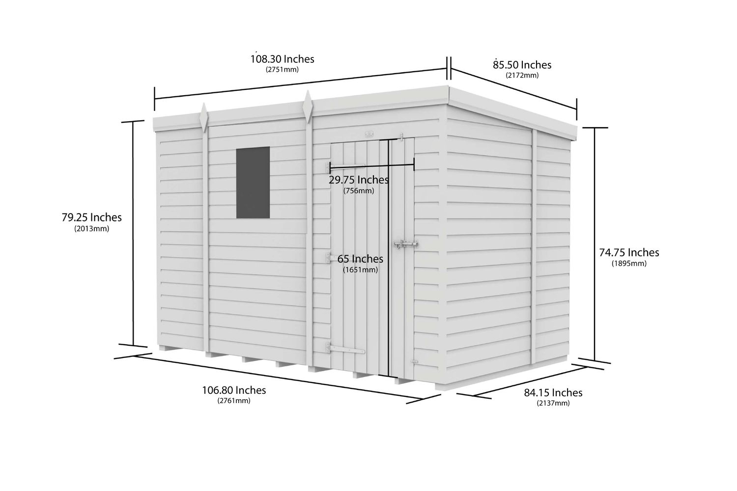 9 X 7 Security Pent Shed-2