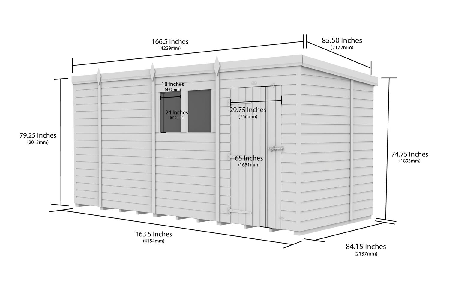 14 X 7 Security Pent Shed-2