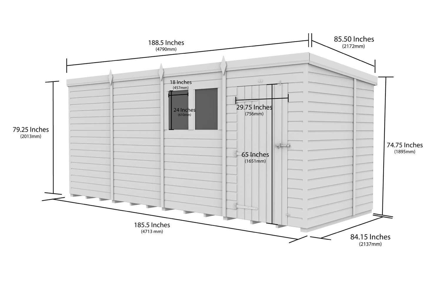 16 X 7 Security Pent Shed-2