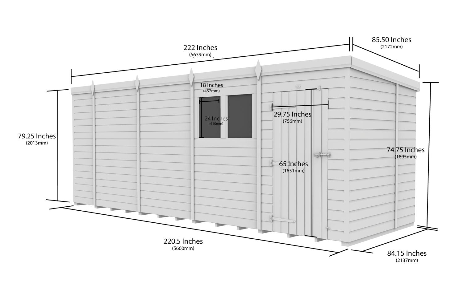 18 X 7 Security Pent Shed-2