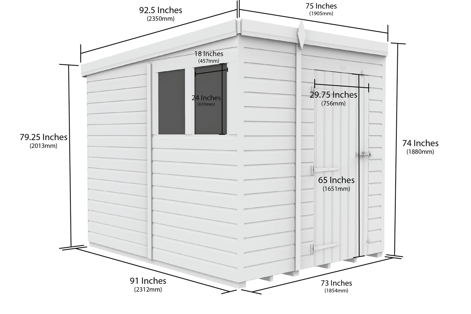 6 X 8 Security Pent Shed-2
