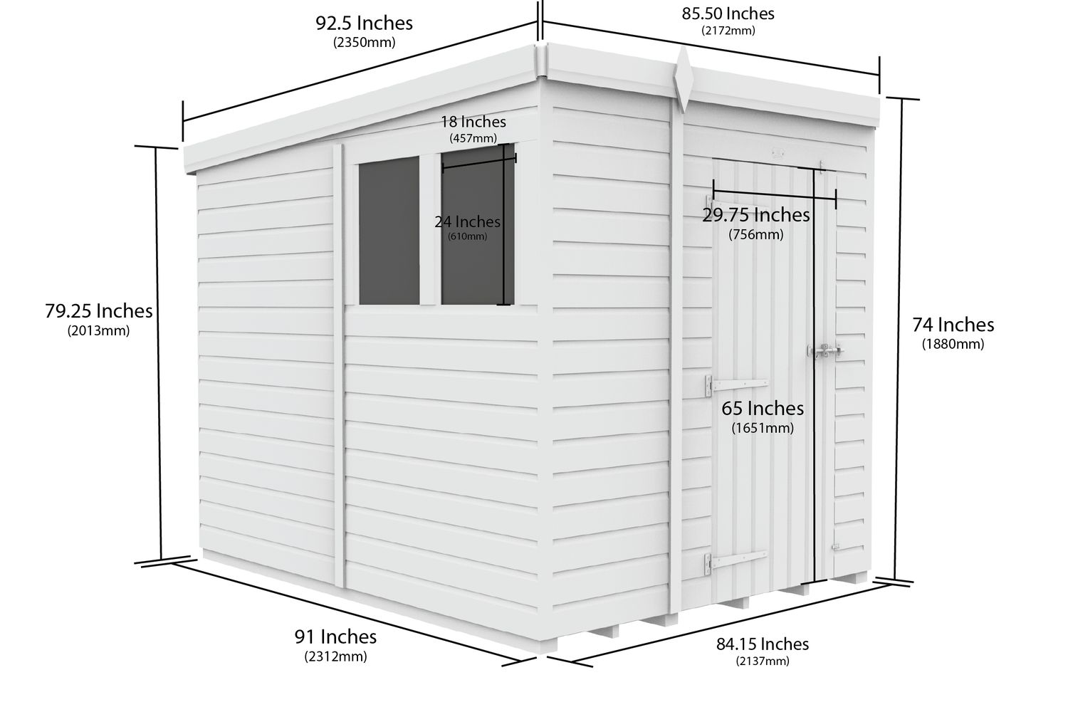 7 X 8 Security Pent Shed-2