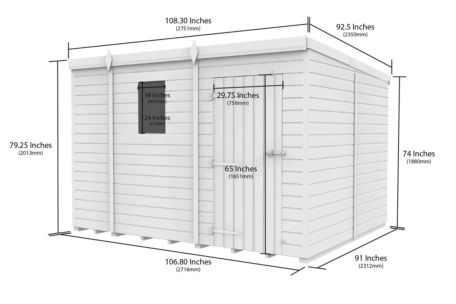 9 X 8 Security Pent Shed-2