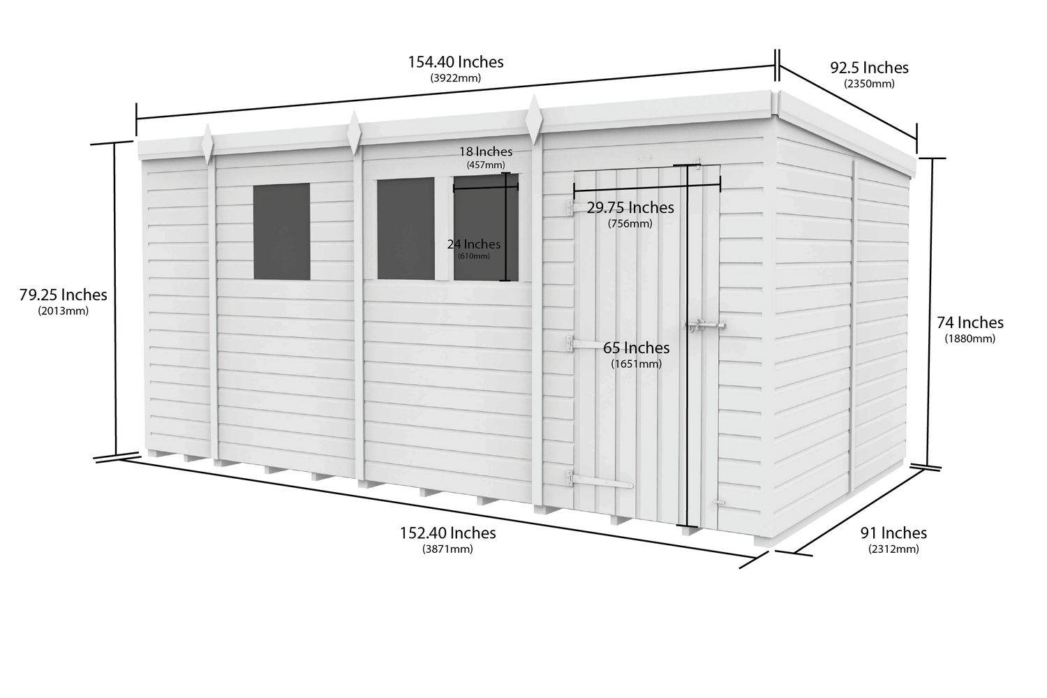 13 X 8 Security Pent Shed-2