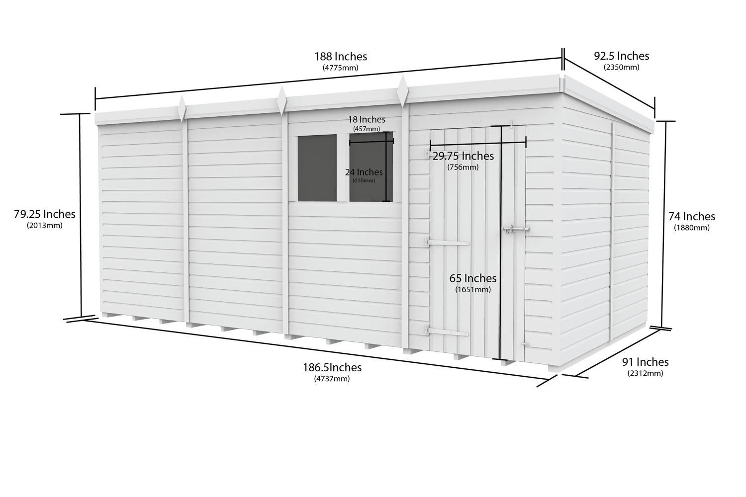 16 X 8 Security Pent Shed-2