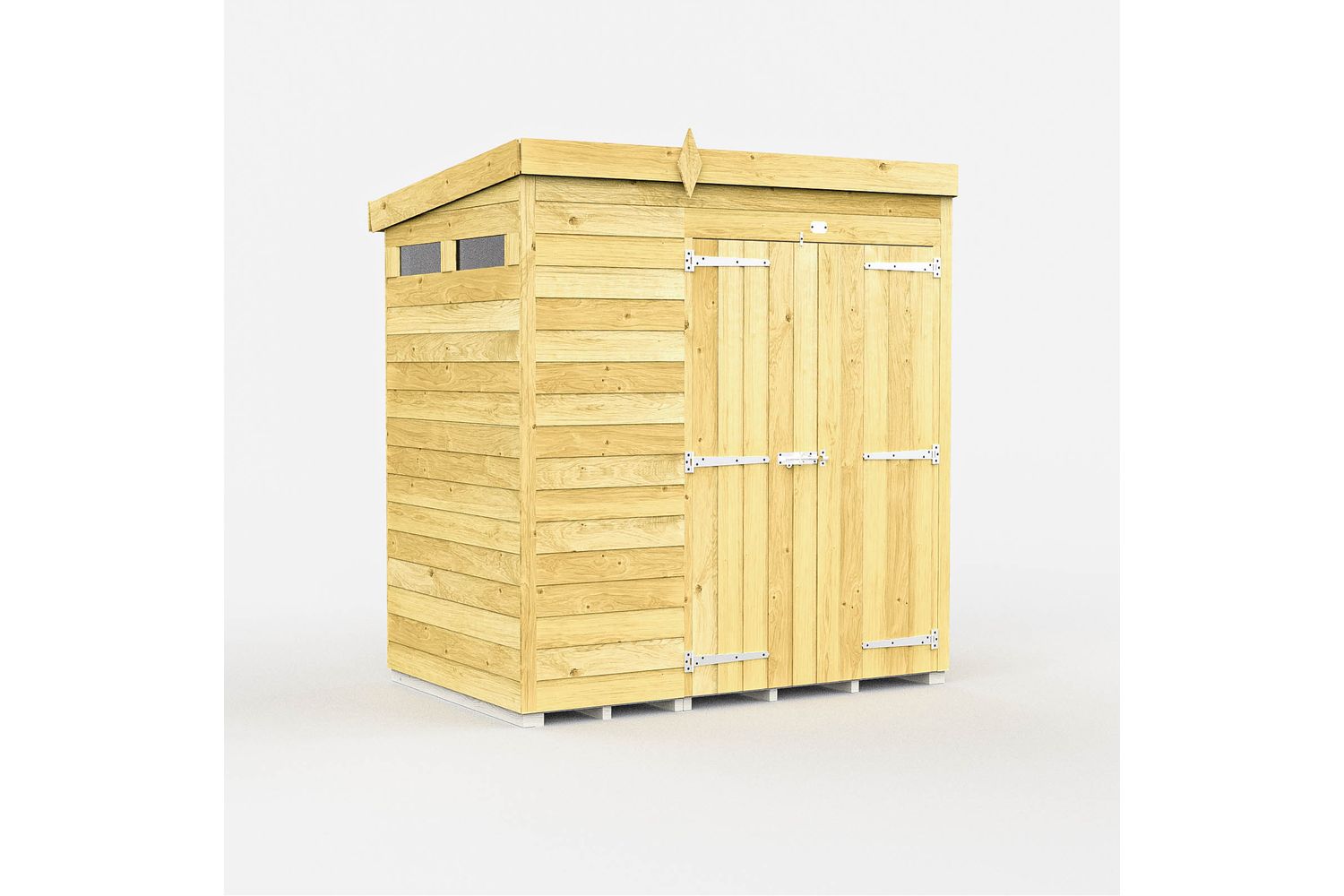 7 X 4 Security Pent Shed Double Door