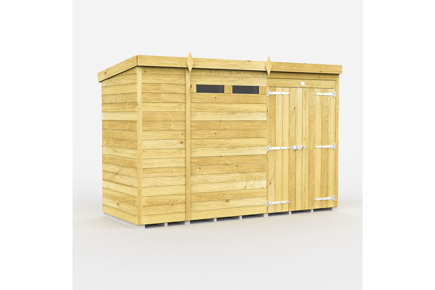 11 X 4 Security Pent Shed Double Door