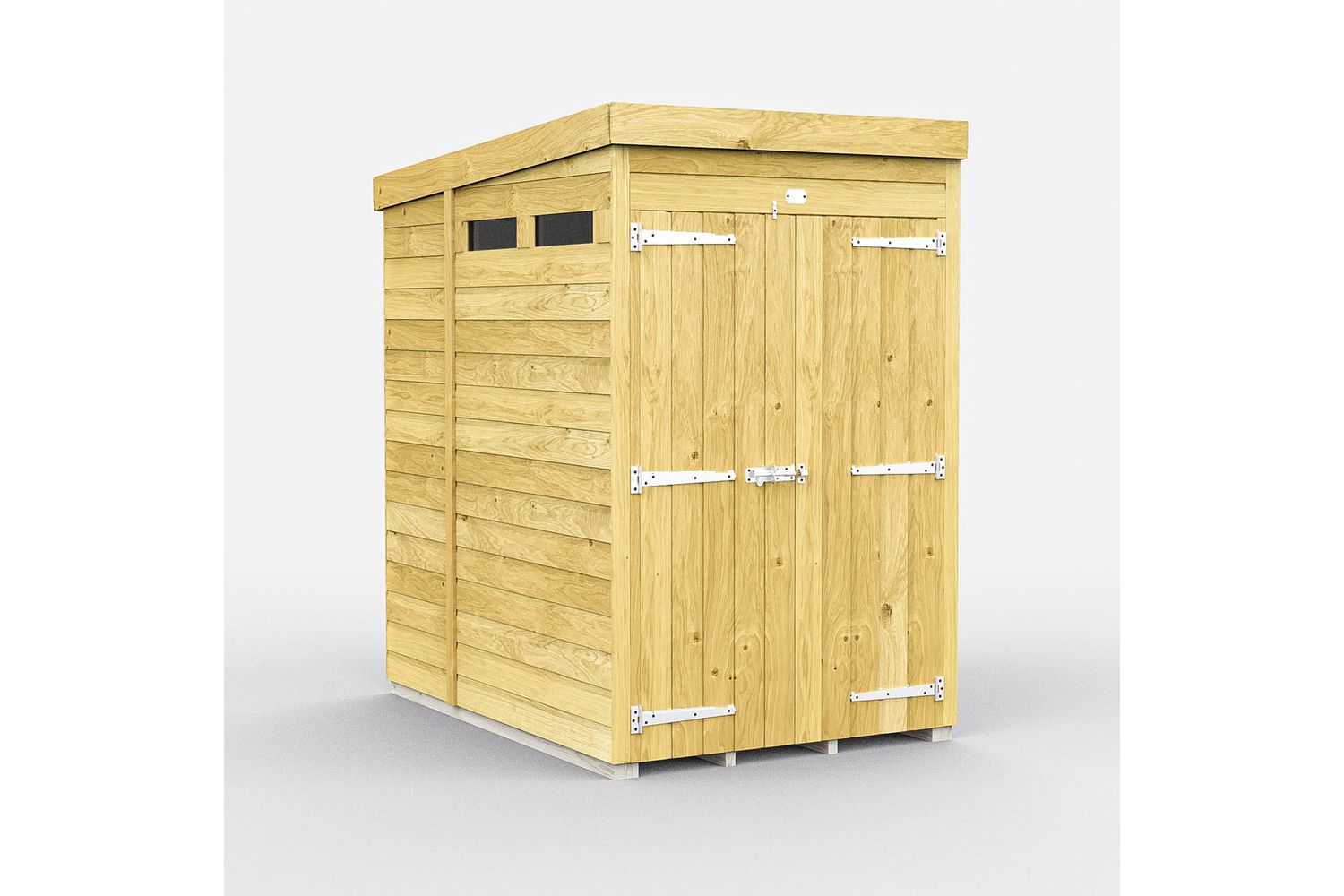 4 X 5 Security Pent Shed Double Door