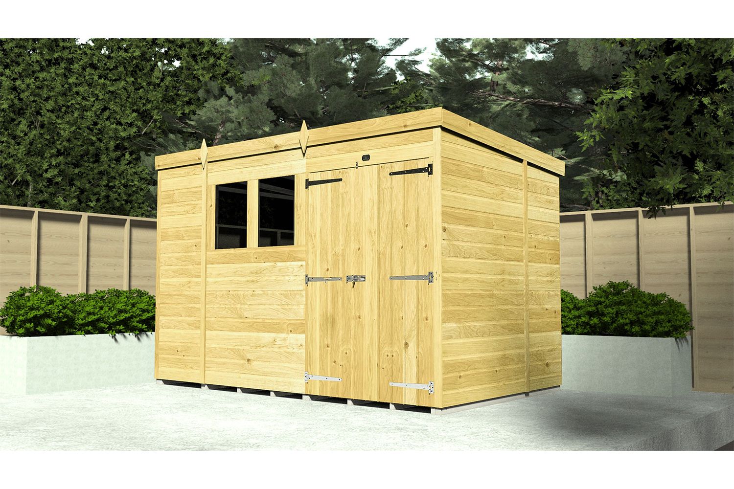 13 X 5 Security Pent Shed Double Door-4