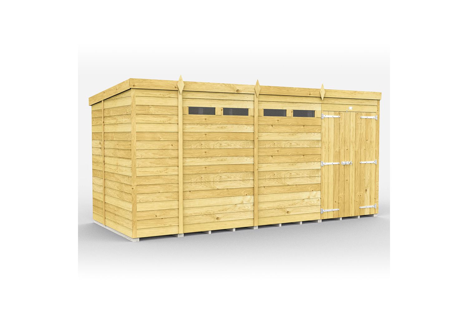 14 X 5 Security Pent Shed Double Door