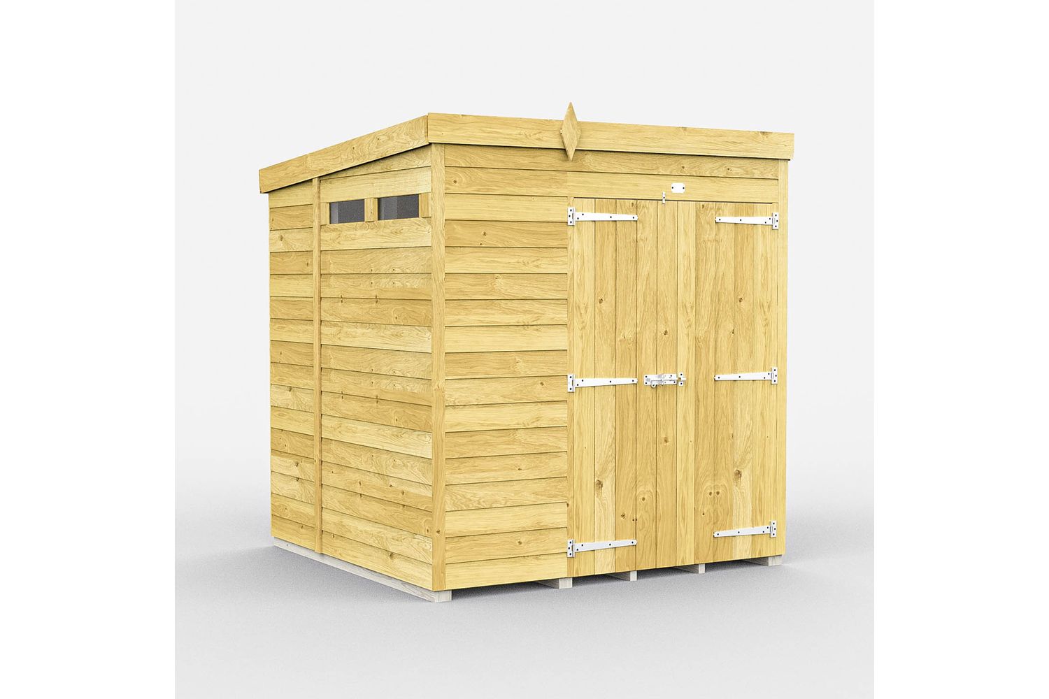 6 X 7 Security Pent Shed Double Door