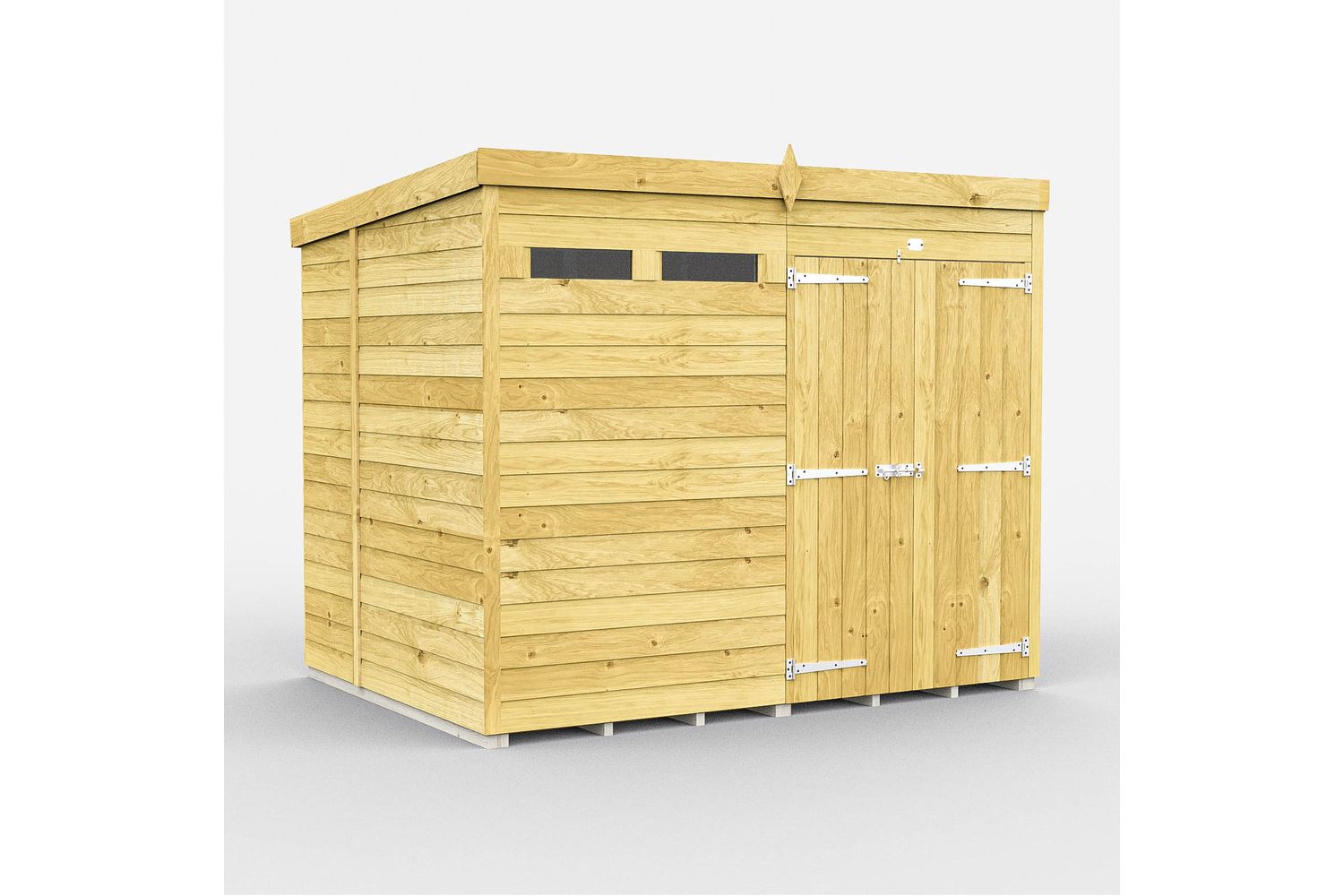 8 X 7 Security Pent Shed Double Door