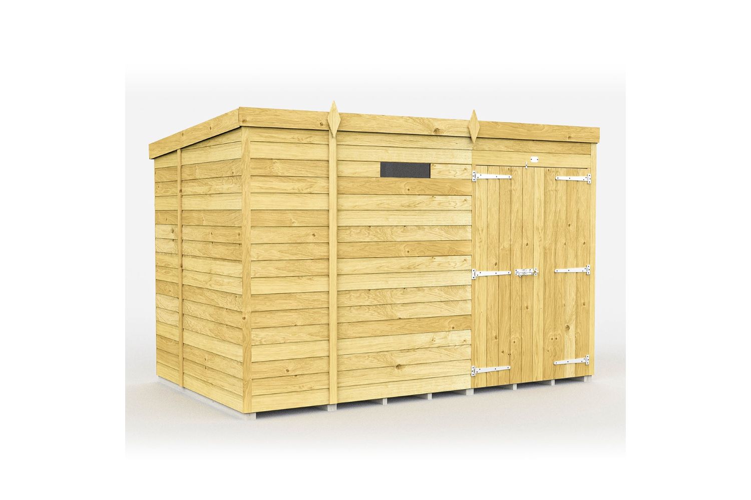 9 X 7 Security Pent Shed Double Door