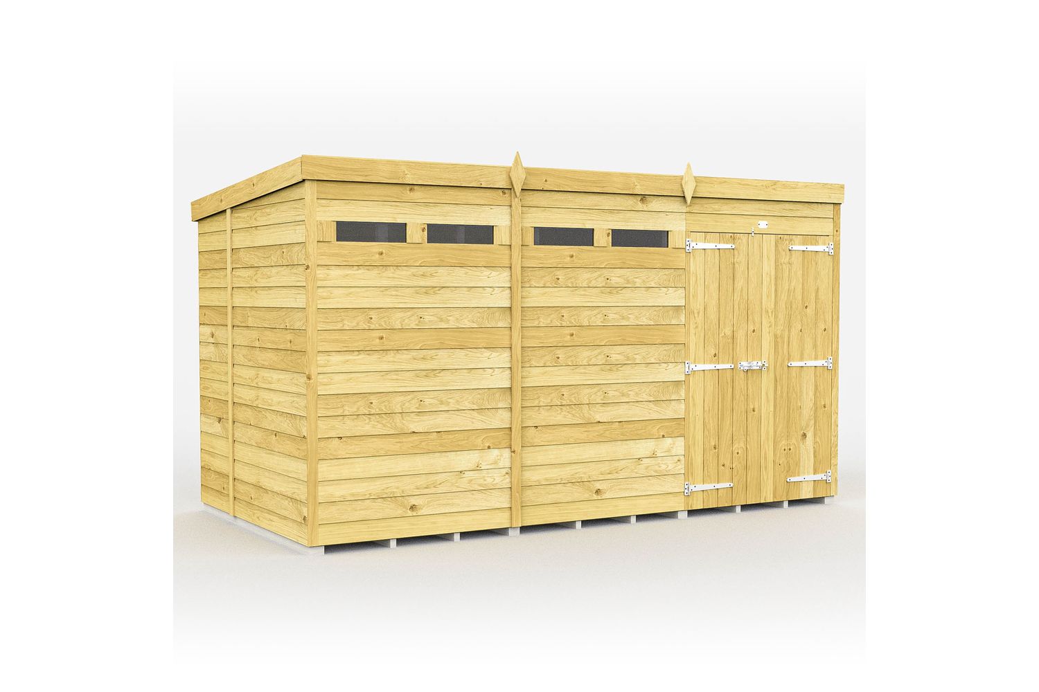 12 X 7 Security Pent Shed Double Door