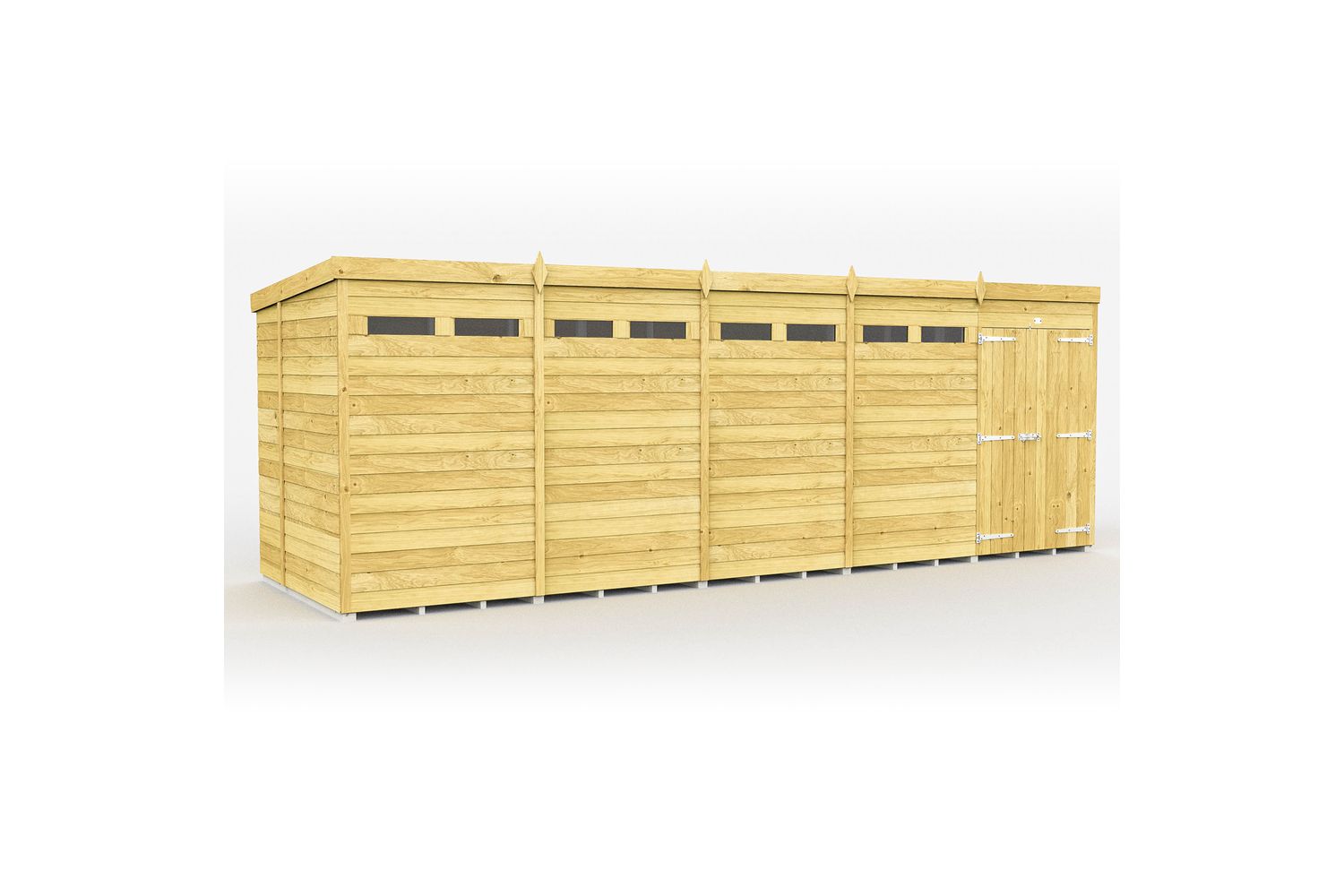 20 X 7 Security Pent Shed Double Door