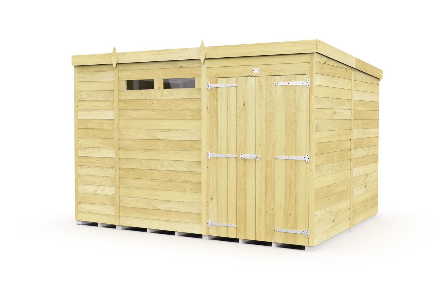 11 X 8 Security Pent Shed Double Door