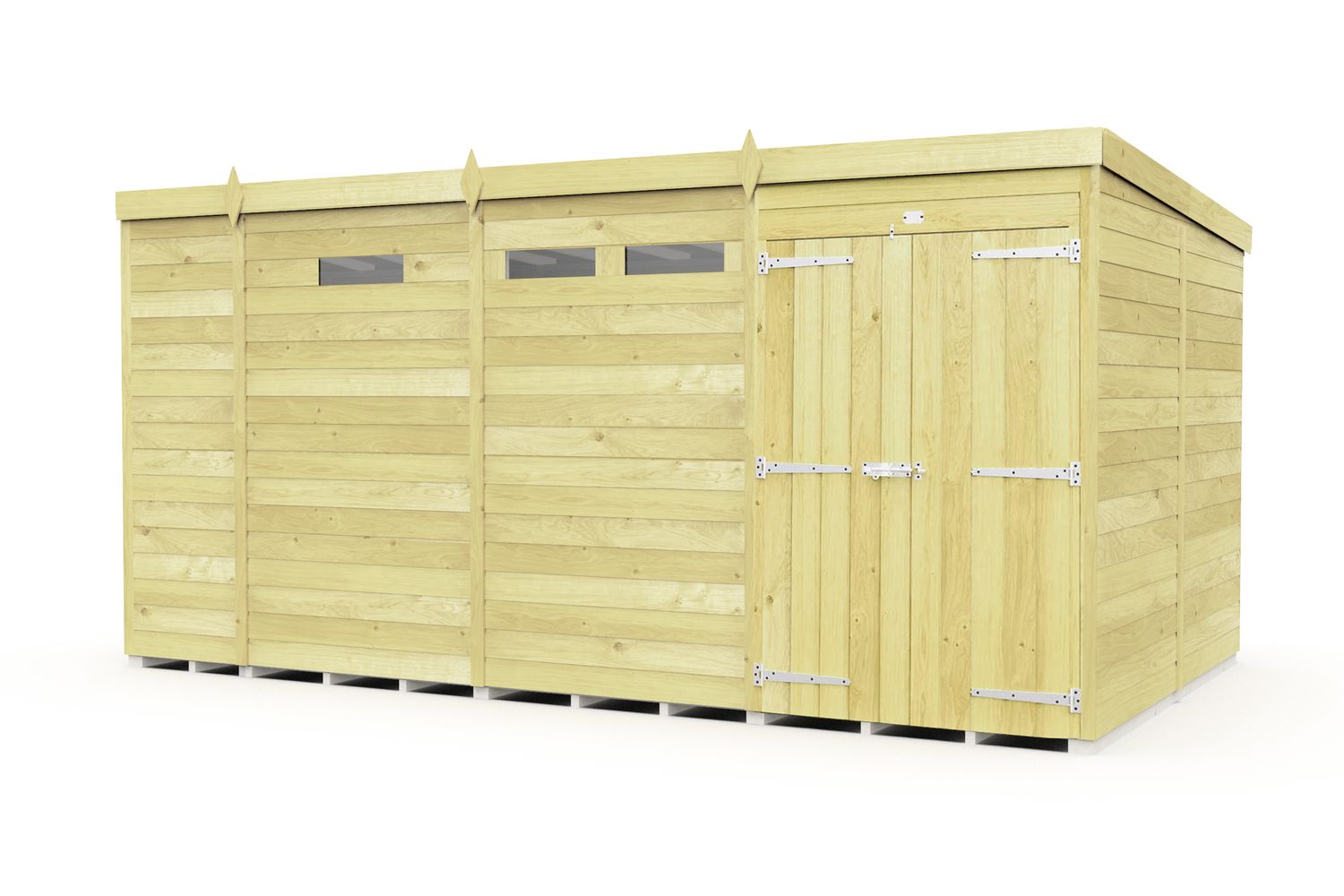 13 X 8 Security Pent Shed Double Door