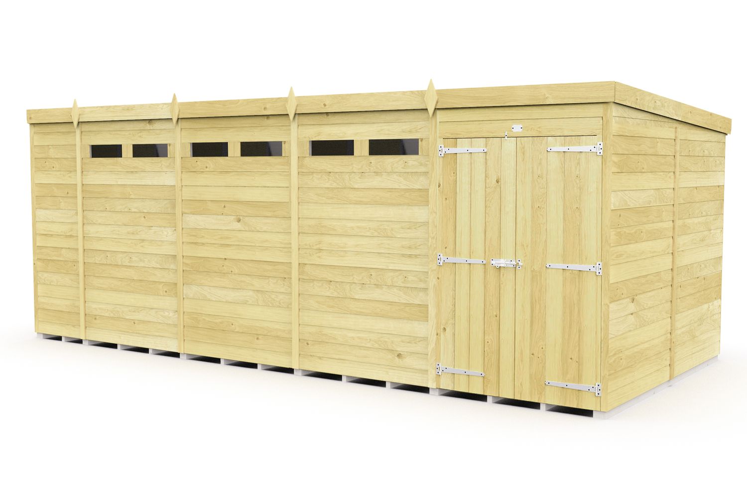 19 X 8 Security Pent Shed Double Door