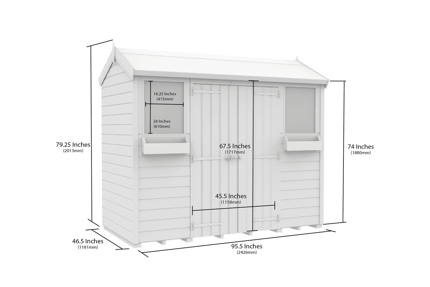 8 X 4 Apex Summer Shed-2