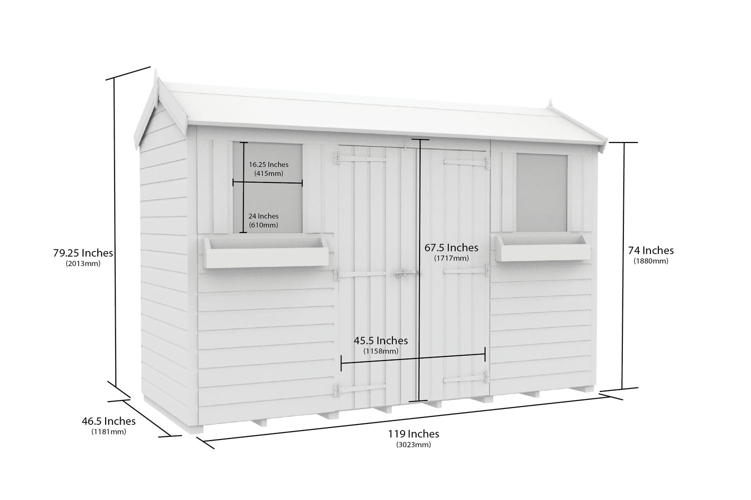 10 X 4 Apex Summer Shed-2