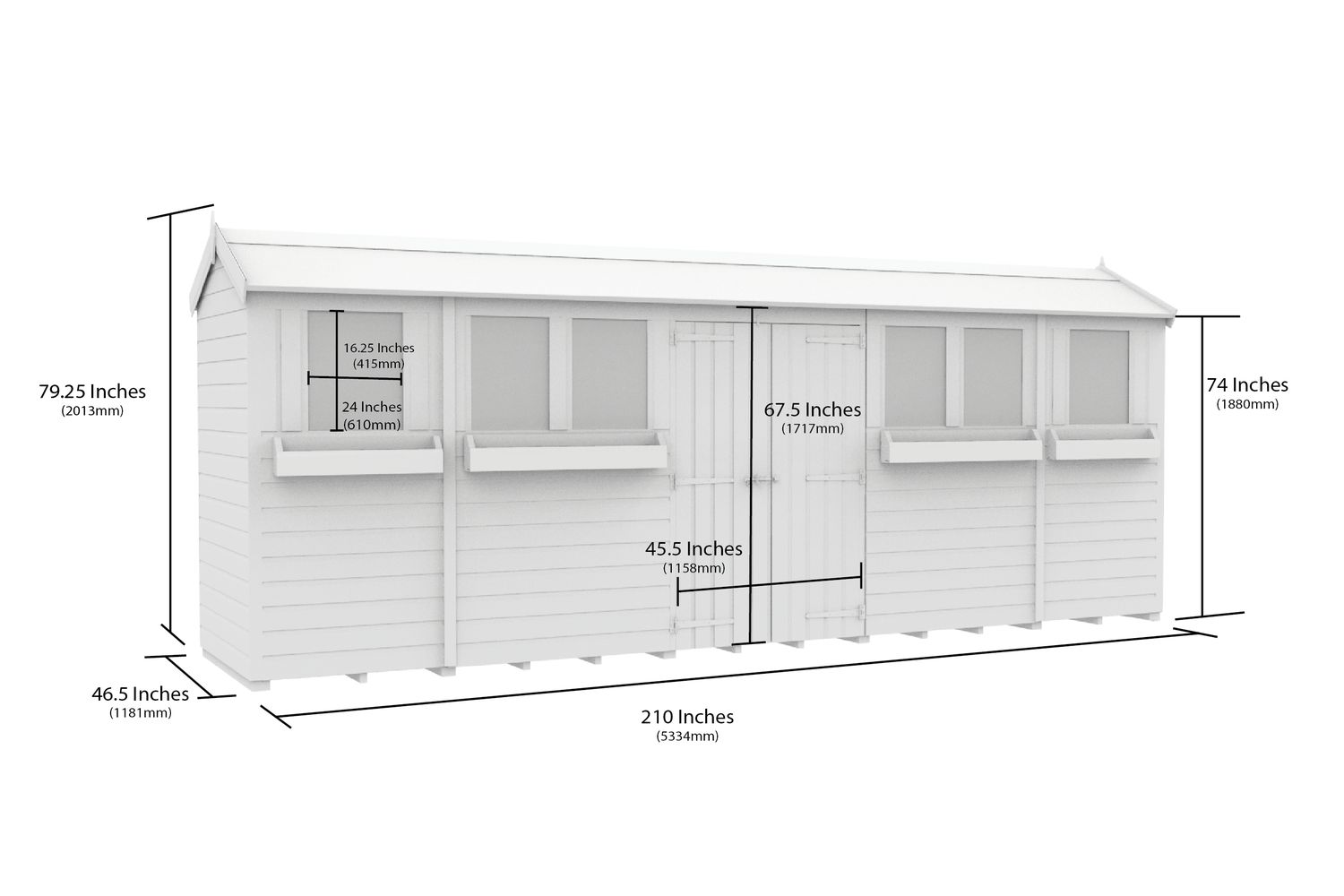 18 X 4 Apex Summer Shed-2