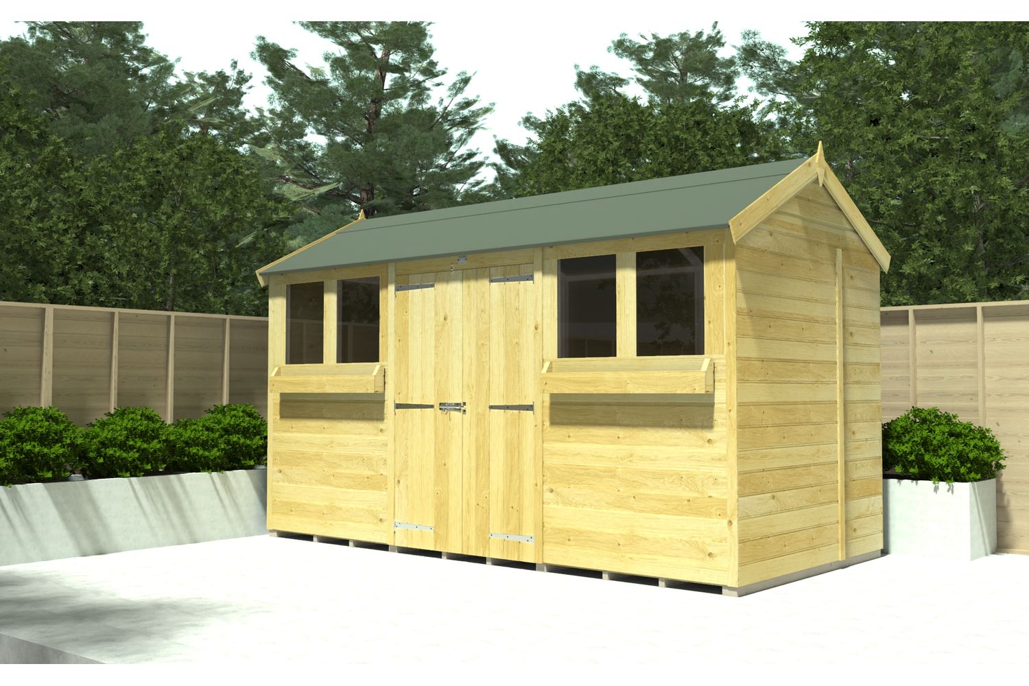 20 X 4 Apex Summer Shed-3