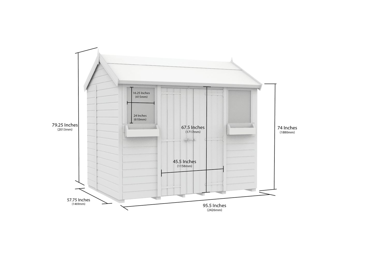 8 X 5 Apex Summer Shed-2