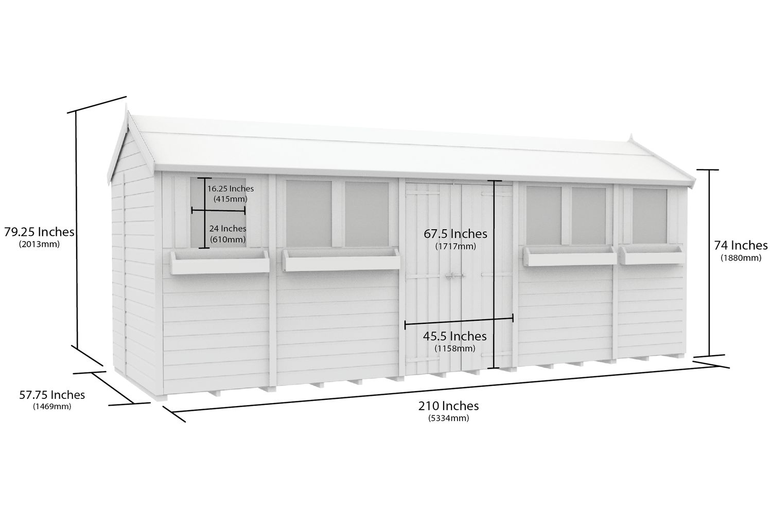 18 X 5 Apex Summer Shed-2