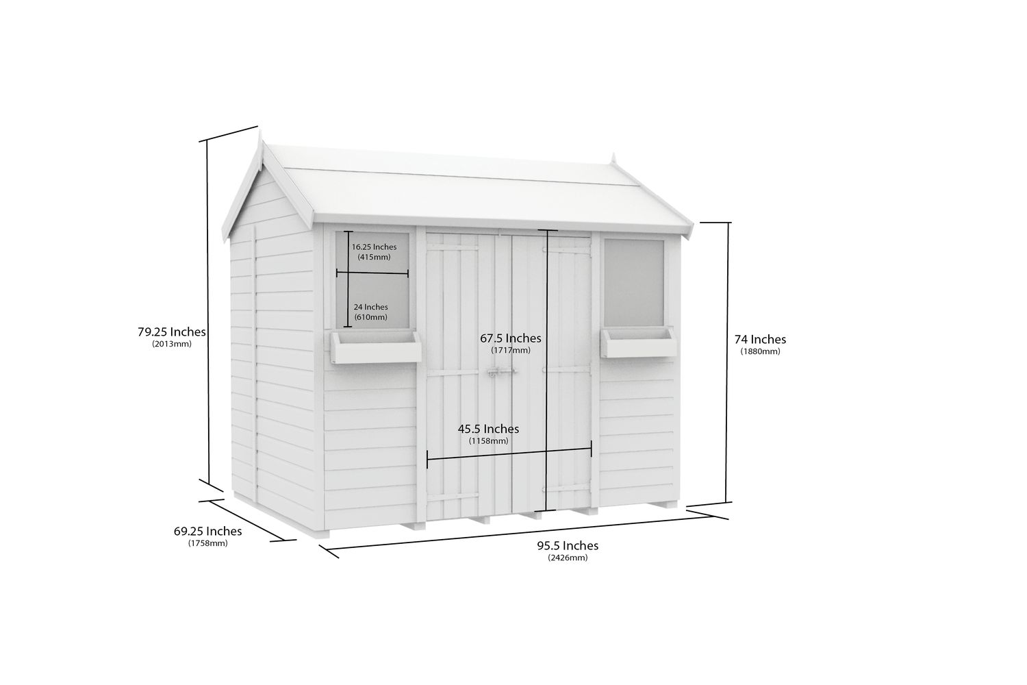 8 X 6 Apex Summer Shed-2