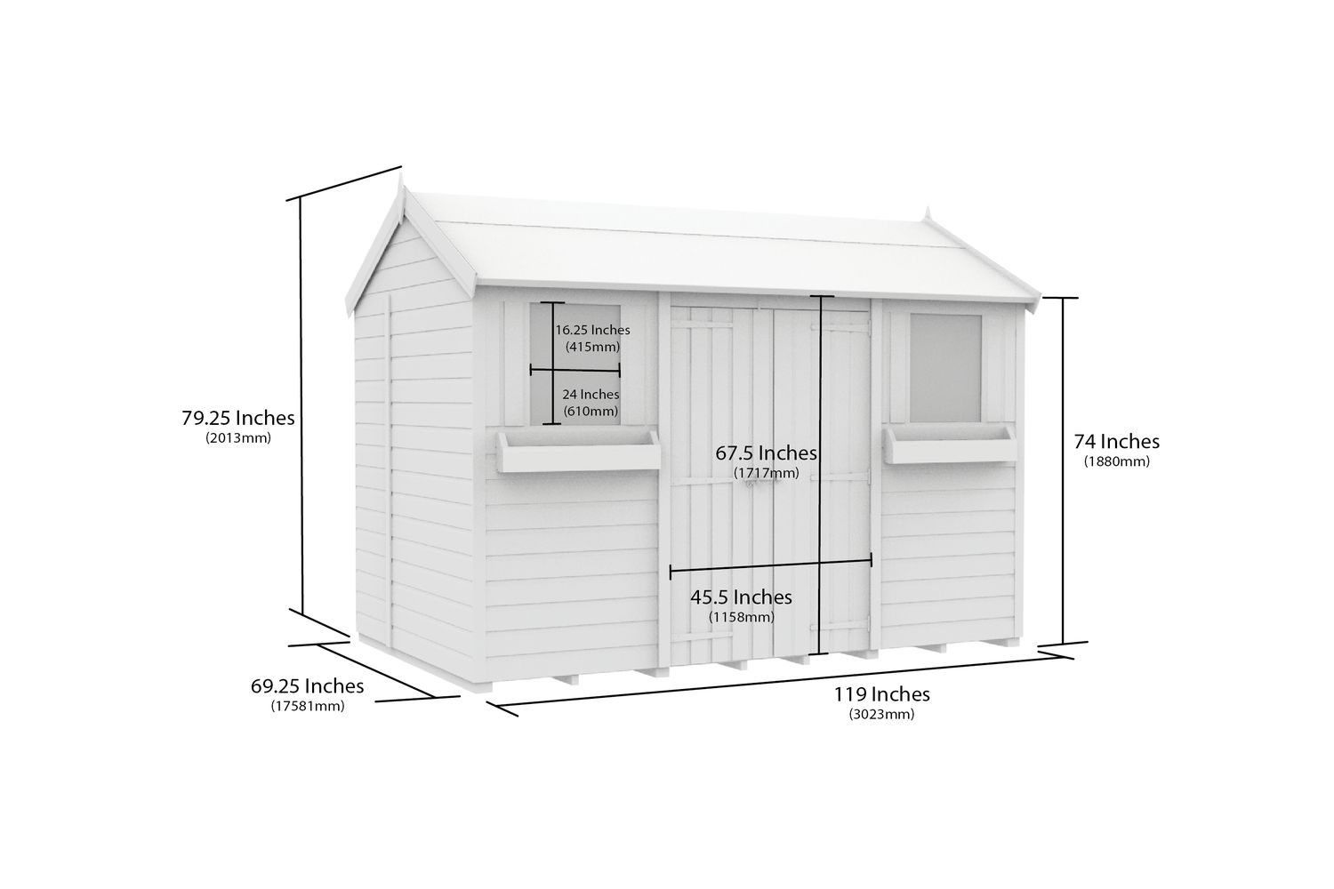 10 X 6 Apex Summer Shed-2