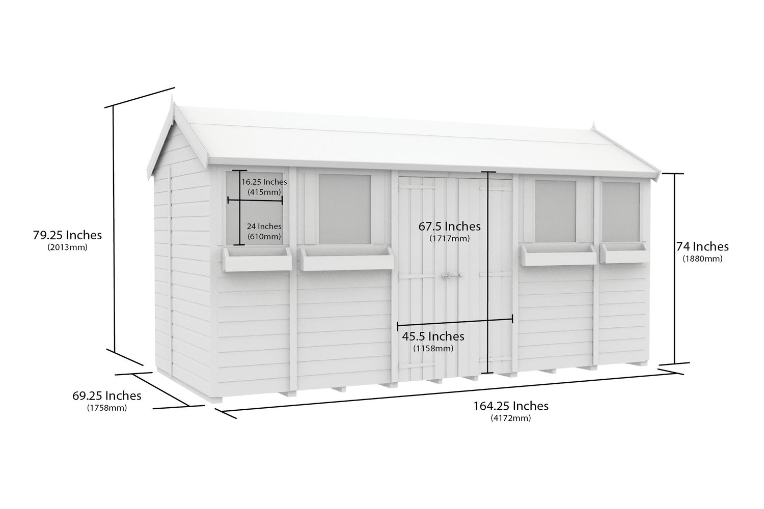 14 X 6 Apex Summer Shed-3
