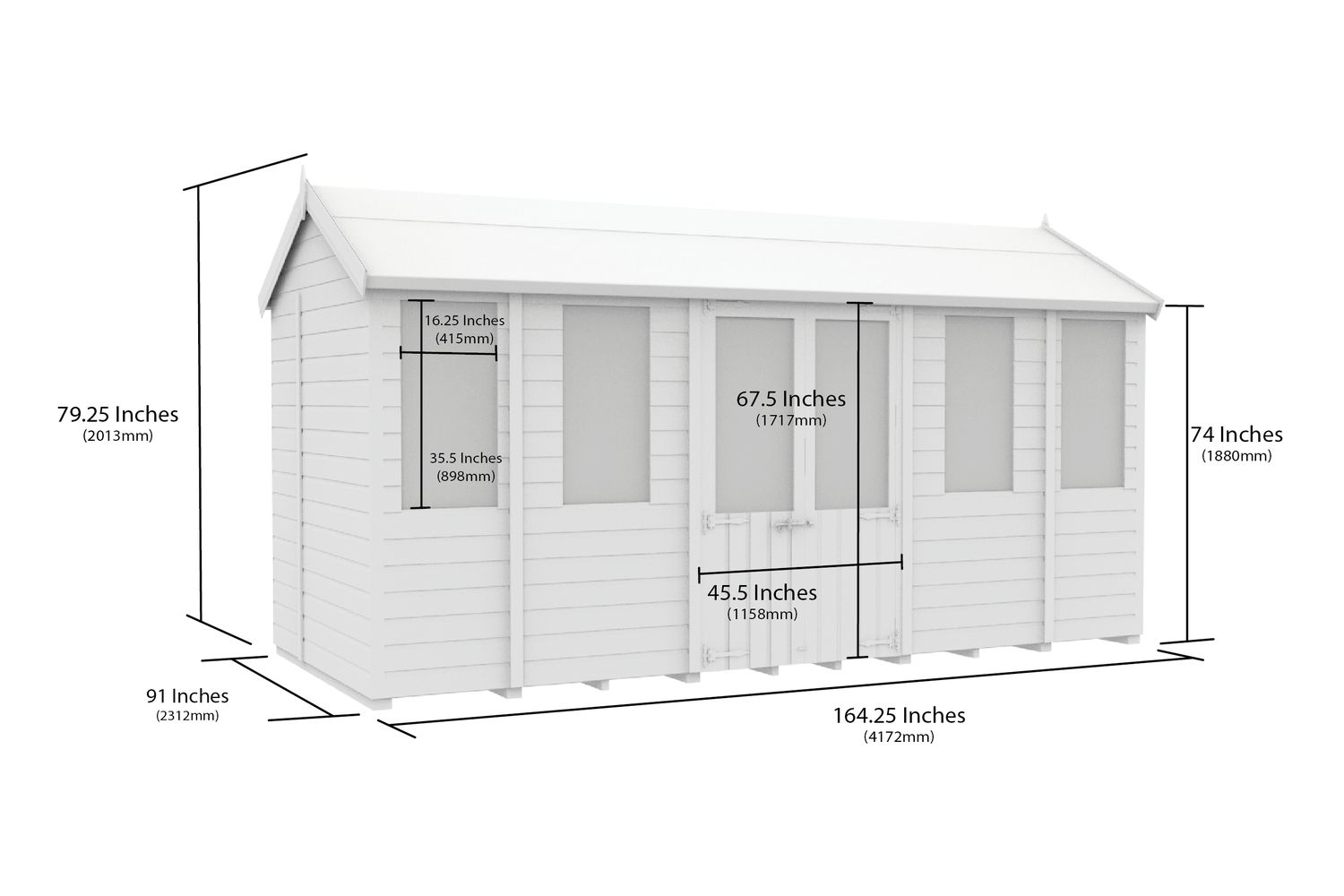 14 X 8 Apex Summer Shed-2