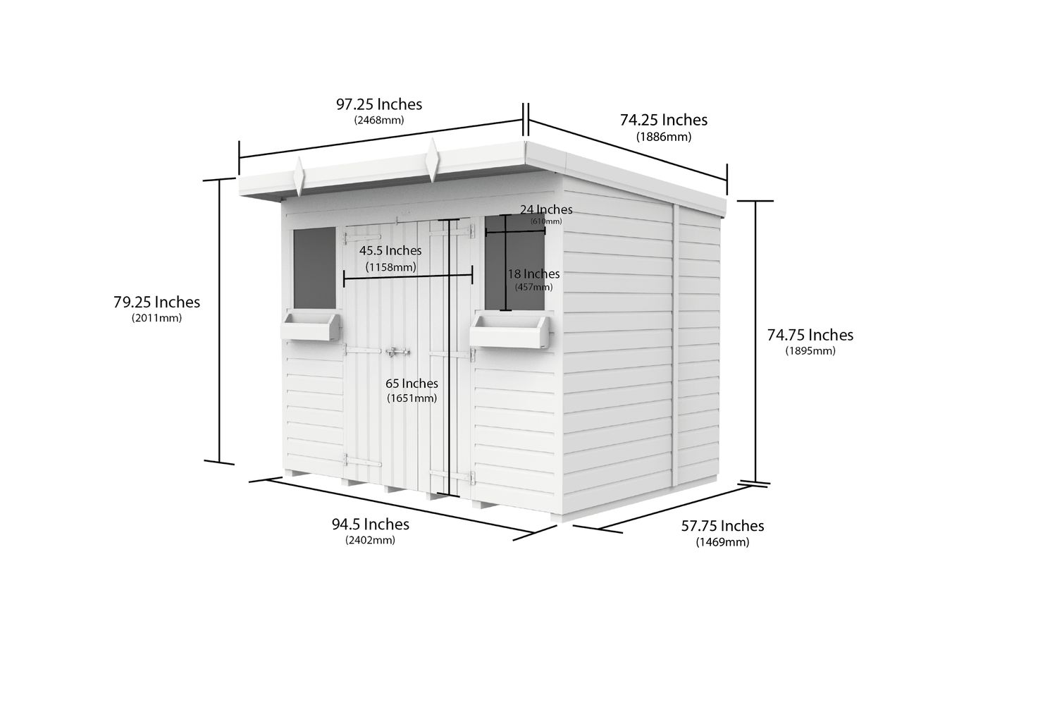 8 X 5 Pent Summer Shed-2